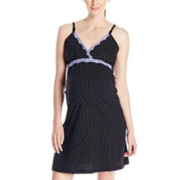 Belabumbum Womens Maternity Dottie Criss-Cross Bust and Nursing Chemise
